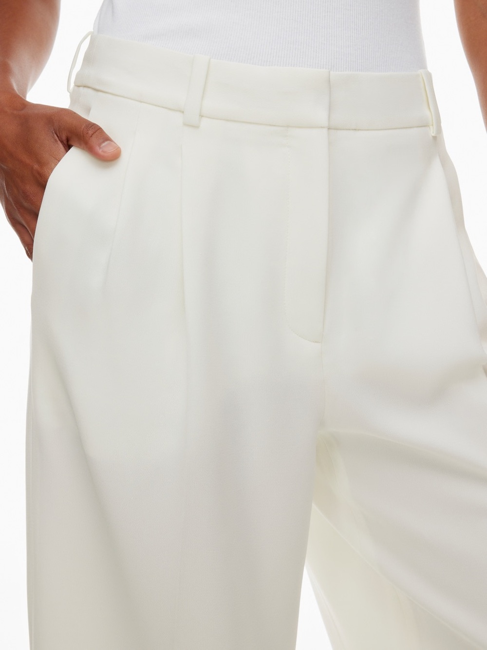Style Addict Women's Wide-Leg Cream Trousers Size XS